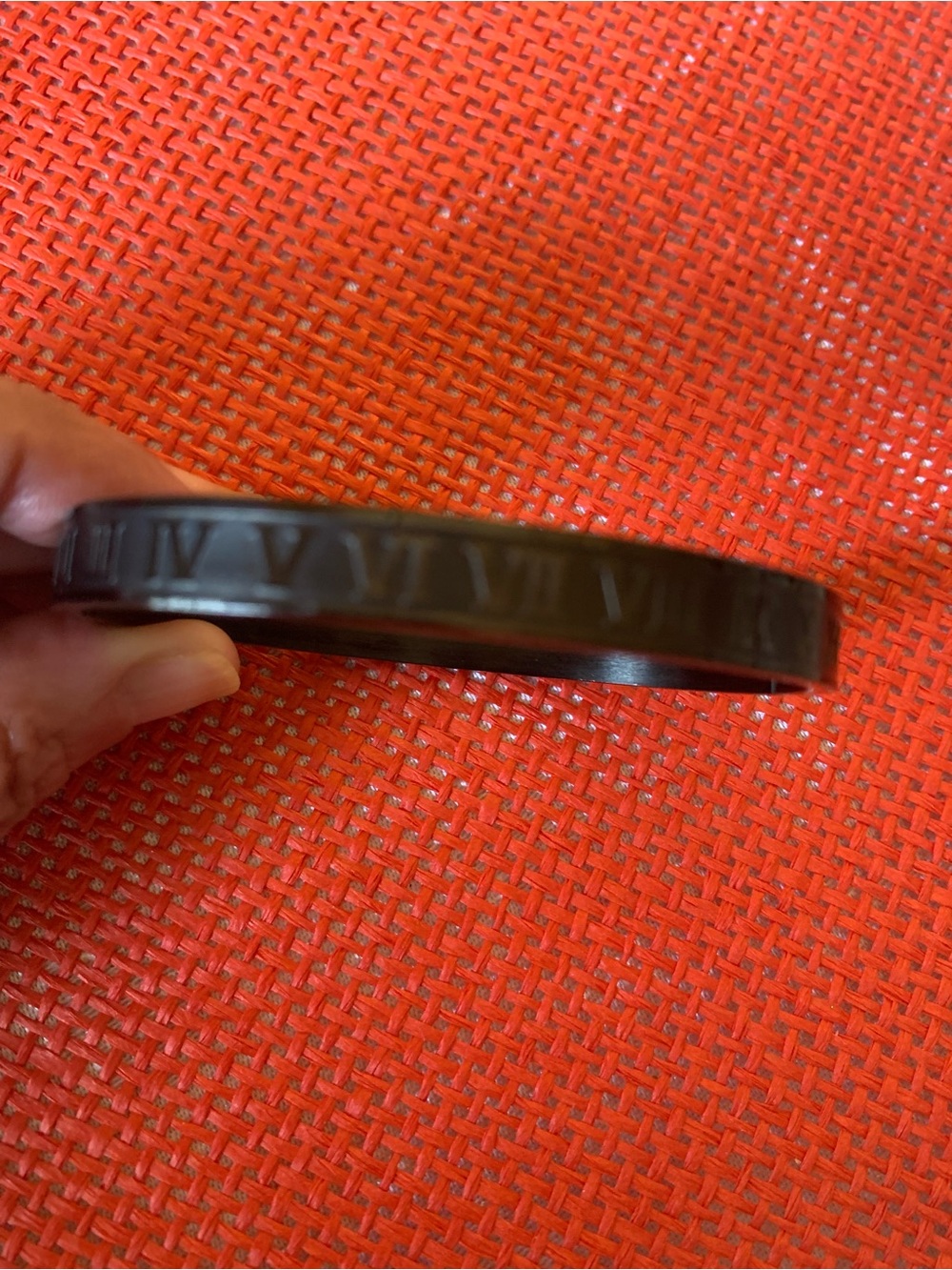Men's Black Roman Numeral Bangle Bracelet